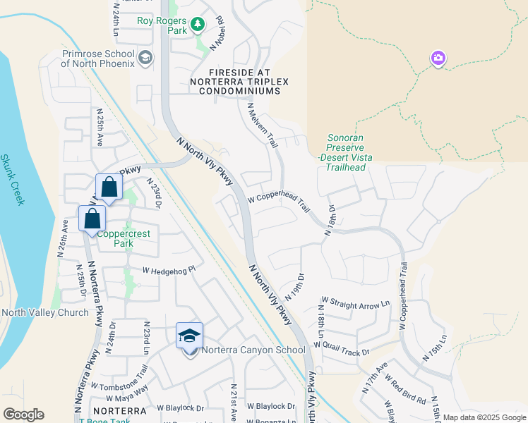 map of restaurants, bars, coffee shops, grocery stores, and more near 2019 West Yellowbird Lane in Phoenix