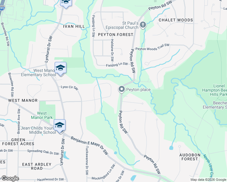 map of restaurants, bars, coffee shops, grocery stores, and more near 517 Lynn Valley Road Southwest in Atlanta