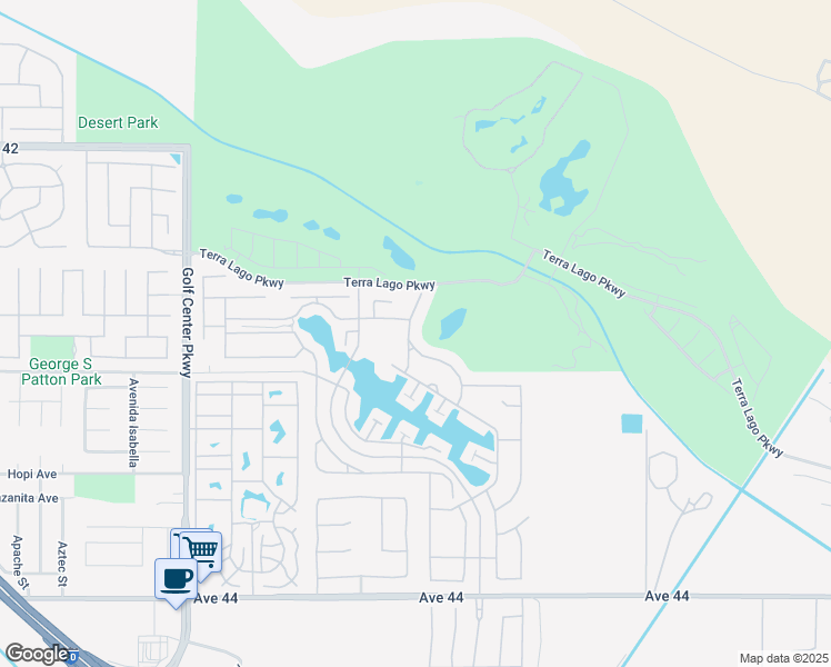 map of restaurants, bars, coffee shops, grocery stores, and more near 42816 Del Lago Court in Indio