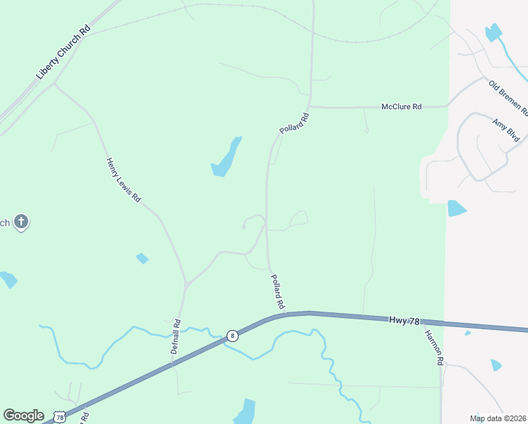 map of restaurants, bars, coffee shops, grocery stores, and more near 232 Pollard Road in Bremen