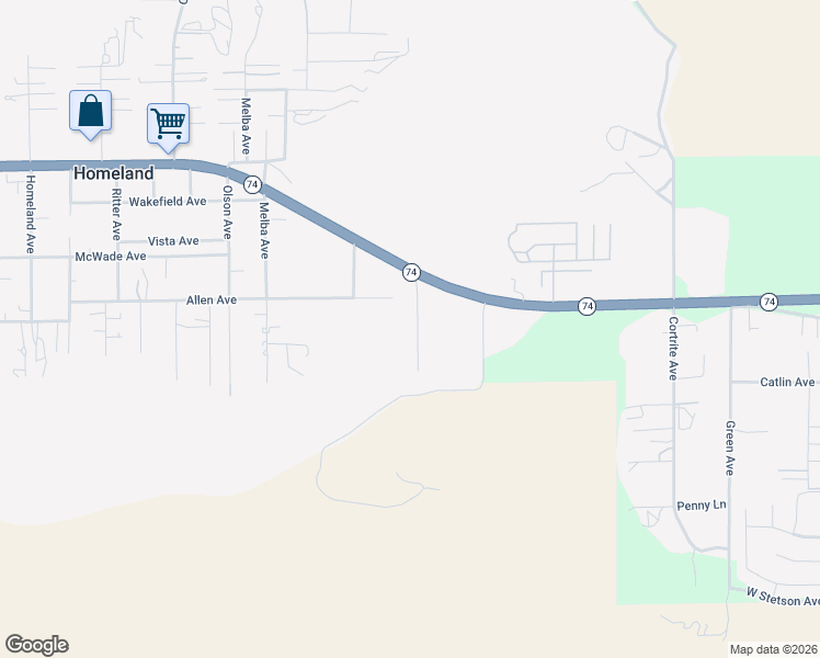 map of restaurants, bars, coffee shops, grocery stores, and more near 26371 Steinhoff Avenue in Hemet