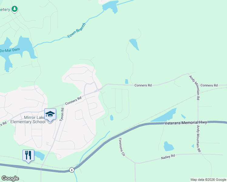map of restaurants, bars, coffee shops, grocery stores, and more near 9071-9199 Conners Road in Villa Rica