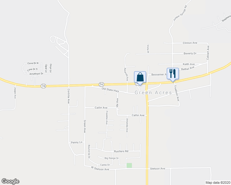 map of restaurants, bars, coffee shops, grocery stores, and more near 26367 Ide Avenue in Hemet