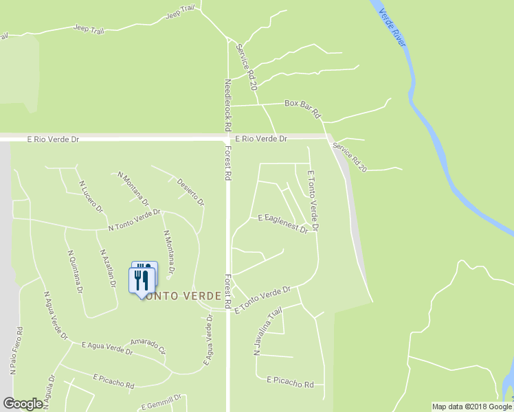 map of restaurants, bars, coffee shops, grocery stores, and more near 27817 North Granite Mountain Road in Rio Verde
