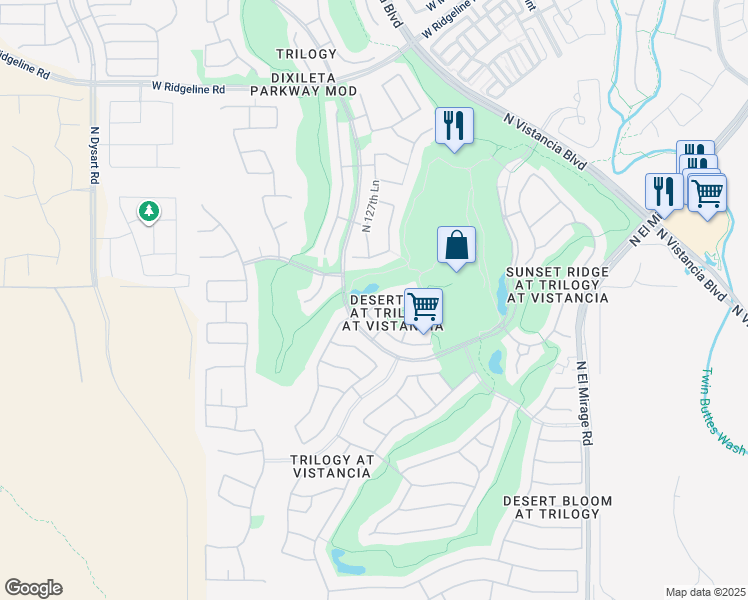 map of restaurants, bars, coffee shops, grocery stores, and more near 12974 West Red Fox Road in Peoria