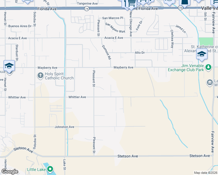 map of restaurants, bars, coffee shops, grocery stores, and more near 26419 Old Agency Road in Hemet