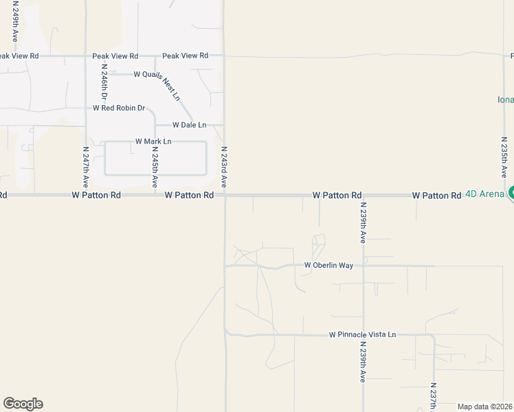map of restaurants, bars, coffee shops, grocery stores, and more near 24219 West Patton Road in Wittmann