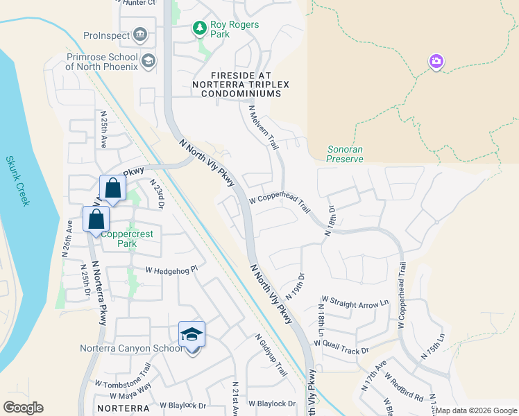 map of restaurants, bars, coffee shops, grocery stores, and more near 2019 West Yellowbird Lane in Phoenix