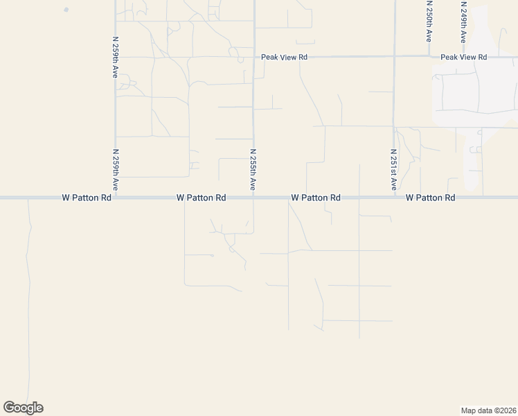 map of restaurants, bars, coffee shops, grocery stores, and more near 28105 North 255th Avenue in Wittmann