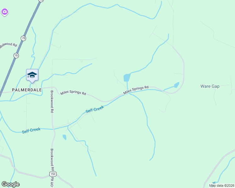 map of restaurants, bars, coffee shops, grocery stores, and more near 5600 Miles Springs Road in Dixiana