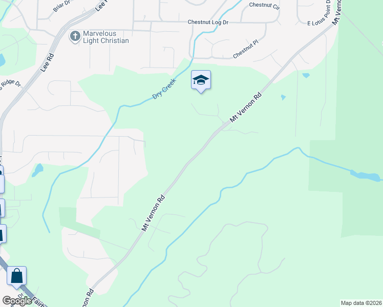 map of restaurants, bars, coffee shops, grocery stores, and more near 2435 Mount Vernon Road in Lithia Springs
