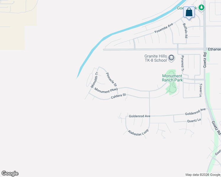 map of restaurants, bars, coffee shops, grocery stores, and more near 332 Monument Parkway in Perris