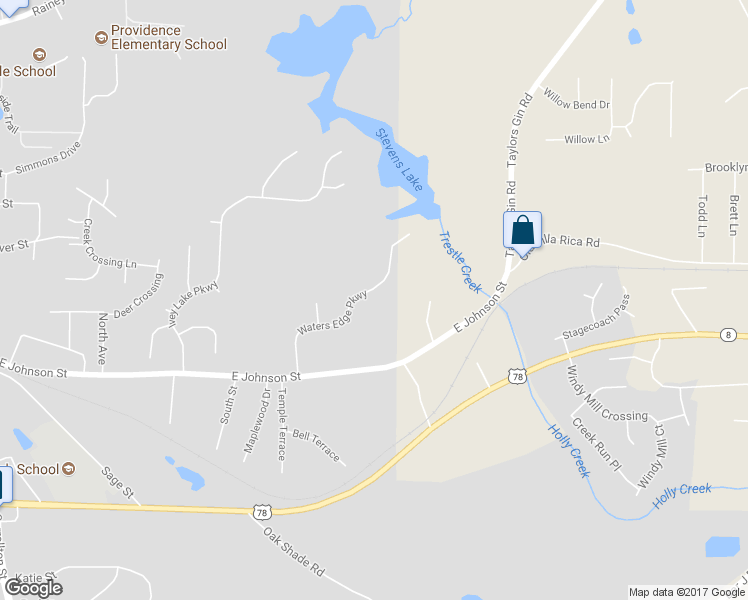 map of restaurants, bars, coffee shops, grocery stores, and more near 245 Waters Edge Parkway in Temple