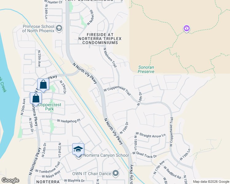 map of restaurants, bars, coffee shops, grocery stores, and more near 2019 West Yellowbird Lane in Phoenix