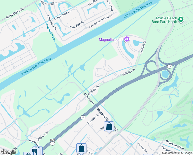 map of restaurants, bars, coffee shops, grocery stores, and more near 4839 Carnation Circle in Myrtle Beach