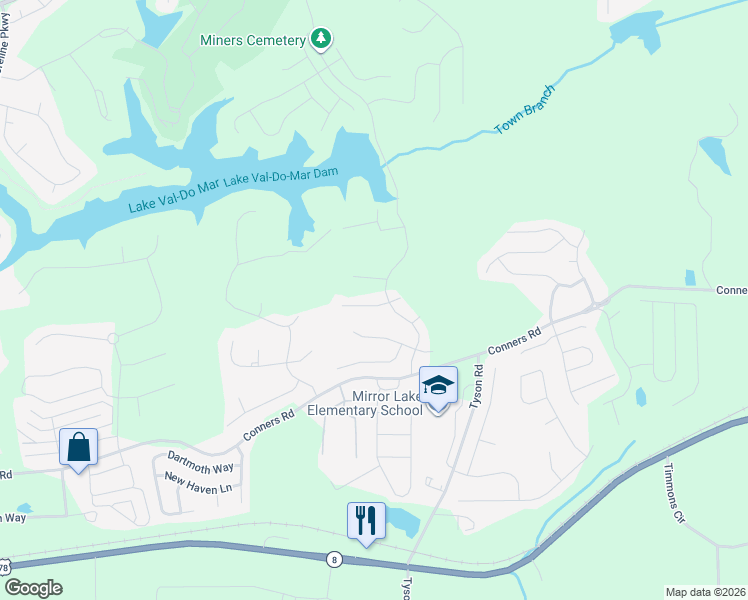 map of restaurants, bars, coffee shops, grocery stores, and more near 302 Hawk's Ridge in Villa Rica