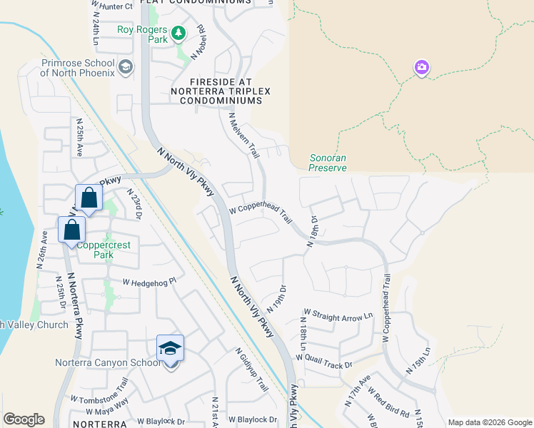 map of restaurants, bars, coffee shops, grocery stores, and more near 27926 North 19th Drive in Phoenix