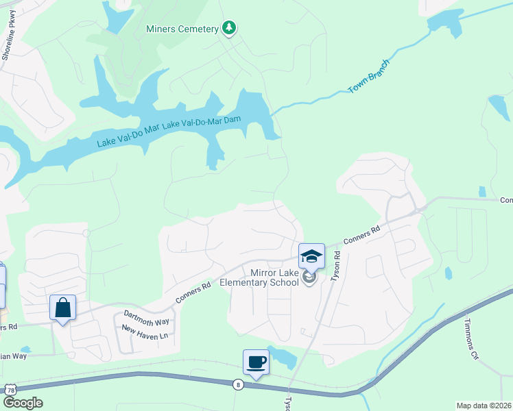 map of restaurants, bars, coffee shops, grocery stores, and more near 306 Hawk's Ridge in Villa Rica