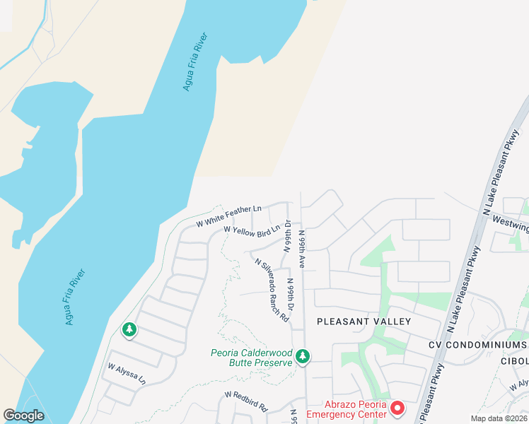 map of restaurants, bars, coffee shops, grocery stores, and more near 28035 North 99th Lane in Peoria