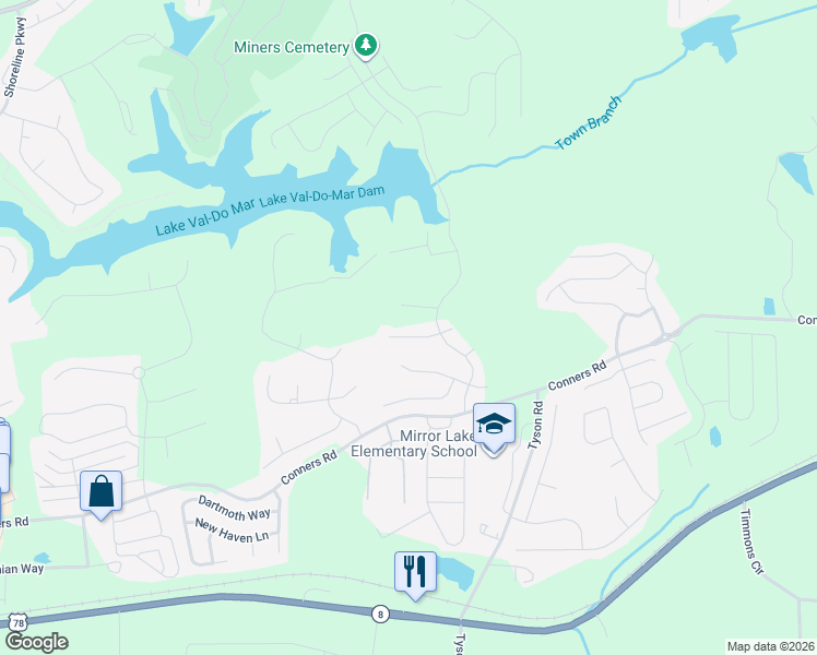 map of restaurants, bars, coffee shops, grocery stores, and more near 306 Hawk's Ridge in Villa Rica