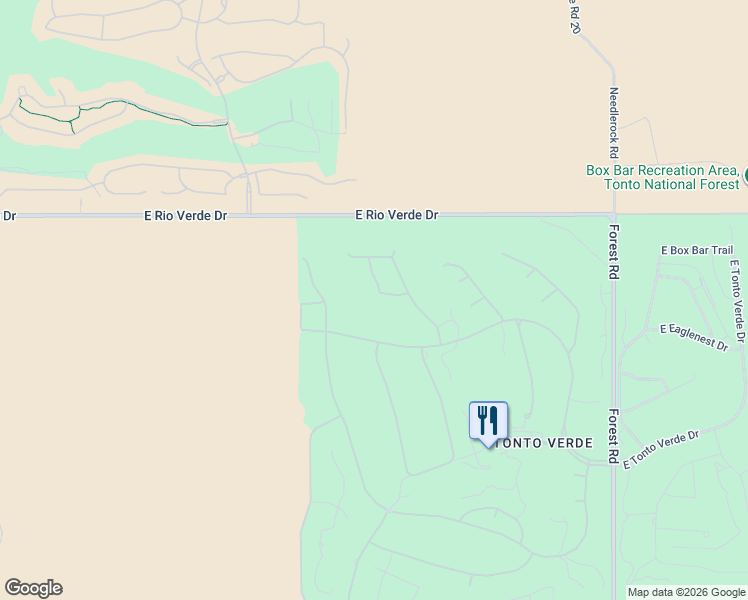 map of restaurants, bars, coffee shops, grocery stores, and more near 18405 Tranquilo Way in Rio Verde