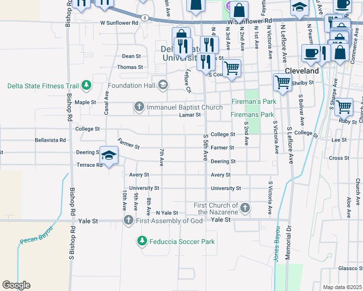 map of restaurants, bars, coffee shops, grocery stores, and more near 603 6th Avenue in Cleveland