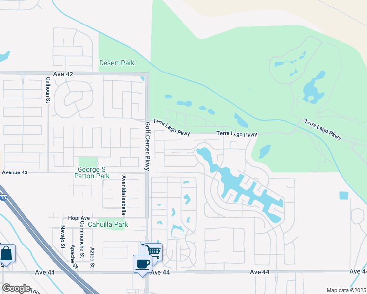 map of restaurants, bars, coffee shops, grocery stores, and more near 84186 Canzone Drive in Indio