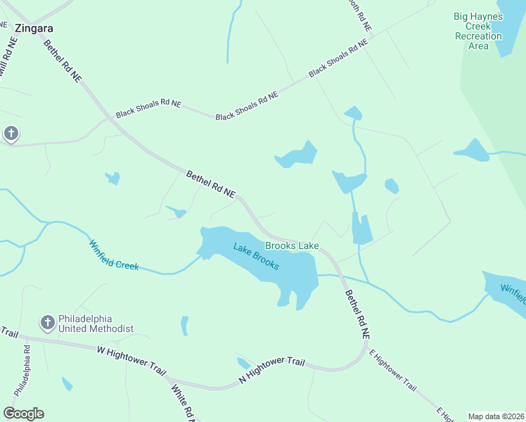 map of restaurants, bars, coffee shops, grocery stores, and more near 2586 Bethel Road Northeast in Conyers