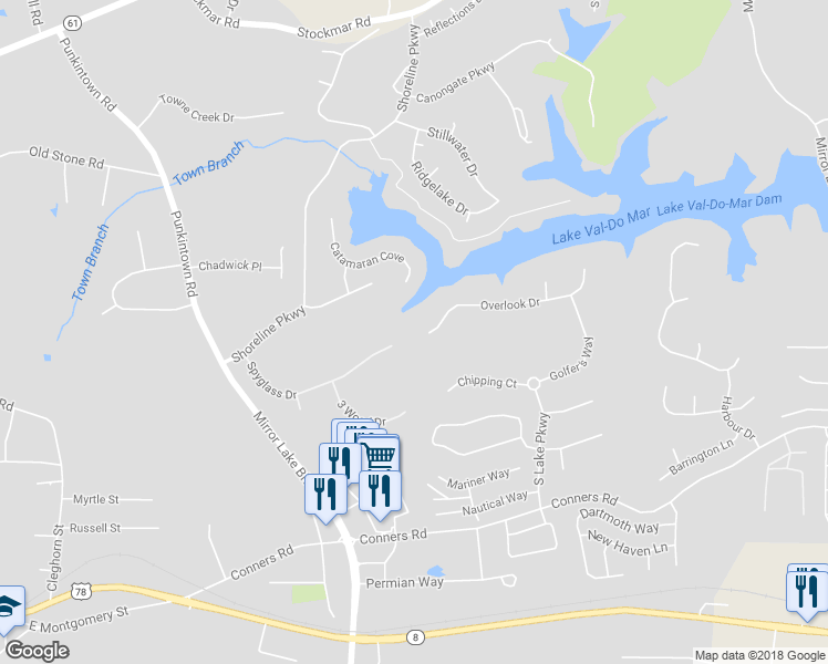 map of restaurants, bars, coffee shops, grocery stores, and more near 1037 Overlook Drive in Villa Rica