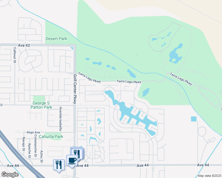 map of restaurants, bars, coffee shops, grocery stores, and more near 84311 Canzone Drive in Indio