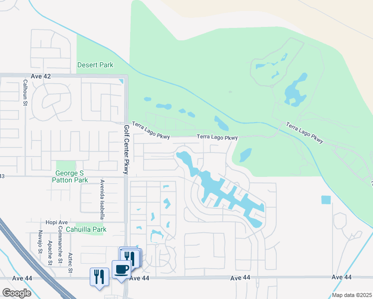 map of restaurants, bars, coffee shops, grocery stores, and more near 84311 Canzone Drive in Indio
