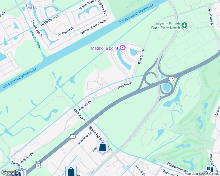 map of restaurants, bars, coffee shops, grocery stores, and more near 4803 Wild Iris Drive in Myrtle Beach