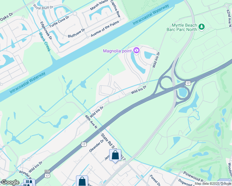 map of restaurants, bars, coffee shops, grocery stores, and more near 4803 Wild Iris Drive in Myrtle Beach