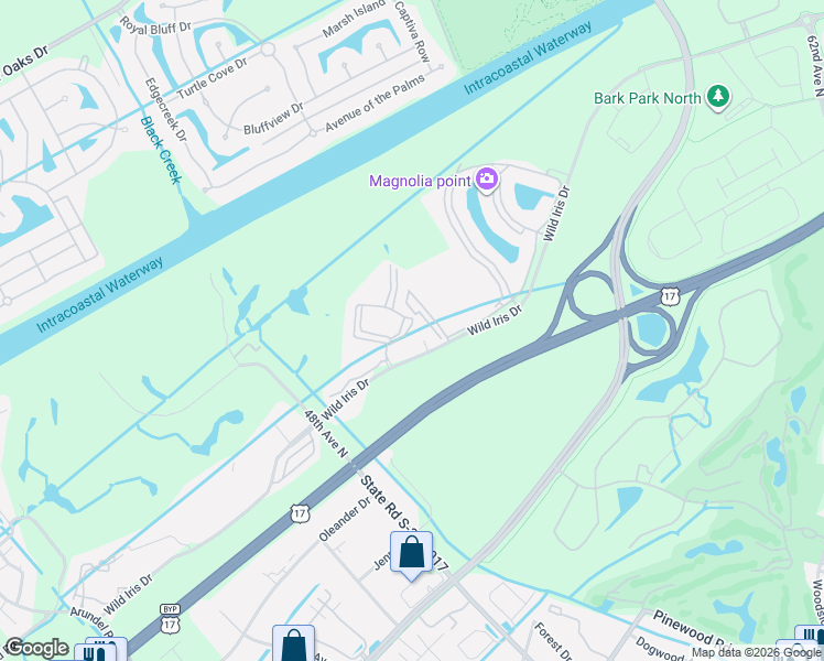 map of restaurants, bars, coffee shops, grocery stores, and more near 4803 Wild Iris Drive in Myrtle Beach