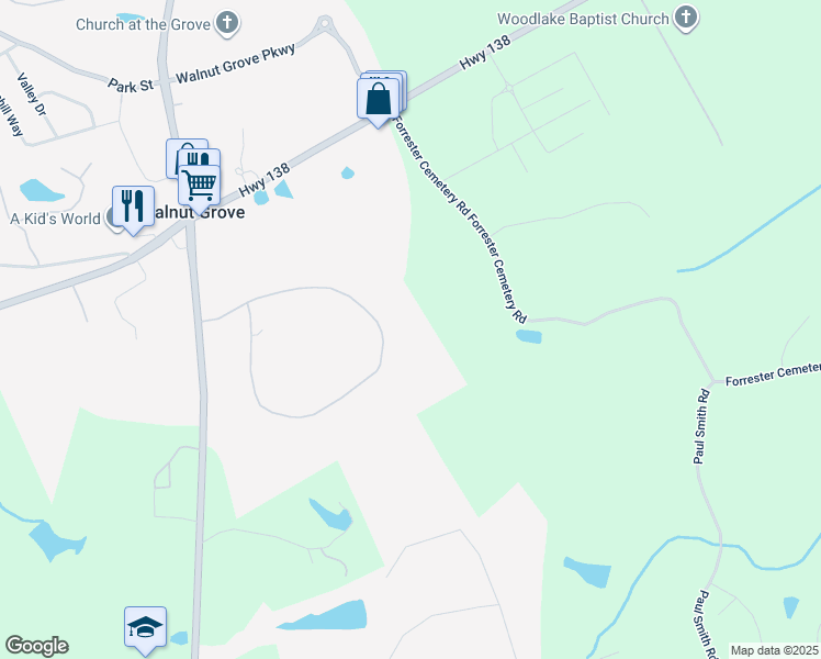 map of restaurants, bars, coffee shops, grocery stores, and more near 3081 Habersham Circle in Covington