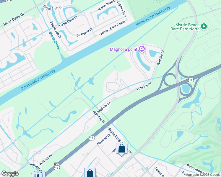 map of restaurants, bars, coffee shops, grocery stores, and more near 4877 Dahlia Court in Myrtle Beach