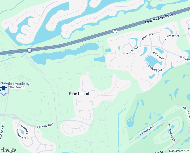 map of restaurants, bars, coffee shops, grocery stores, and more near 2318 Raines Drive in Myrtle Beach