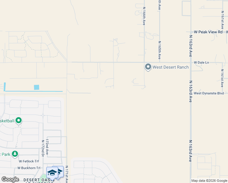 map of restaurants, bars, coffee shops, grocery stores, and more near 28214 North 168th Avenue in Surprise