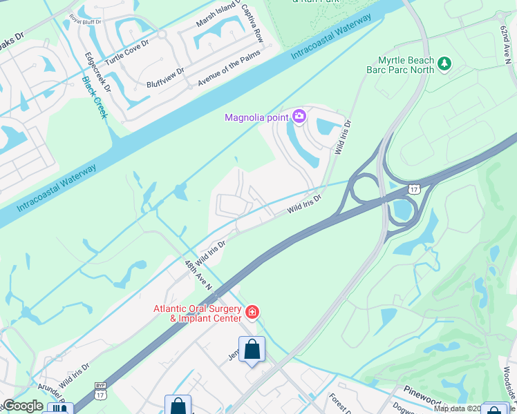 map of restaurants, bars, coffee shops, grocery stores, and more near 4887 Wild Iris Drive in Myrtle Beach