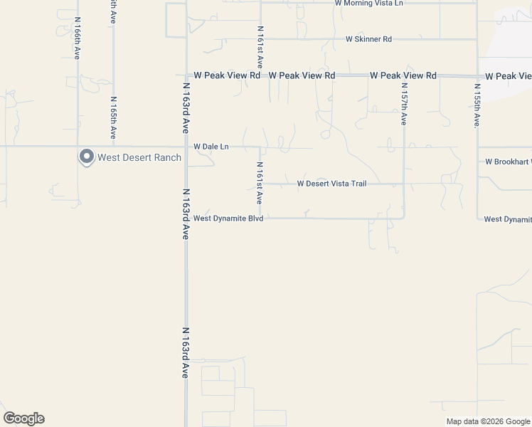 map of restaurants, bars, coffee shops, grocery stores, and more near 25887 North 161st Avenue in Surprise