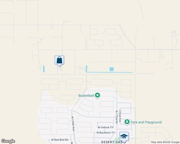 map of restaurants, bars, coffee shops, grocery stores, and more near 17538 West Dynamite Boulevard in Surprise
