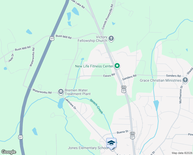 map of restaurants, bars, coffee shops, grocery stores, and more near 95 Eaves Road in Bremen