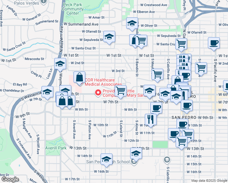 map of restaurants, bars, coffee shops, grocery stores, and more near 438 South Hamilton Avenue in Los Angeles