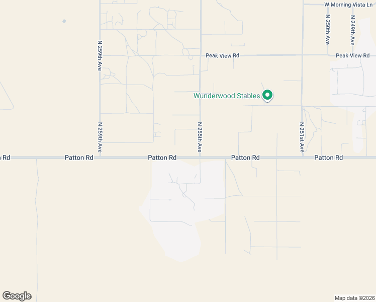 map of restaurants, bars, coffee shops, grocery stores, and more near 28105 North 255th Avenue in Wittmann