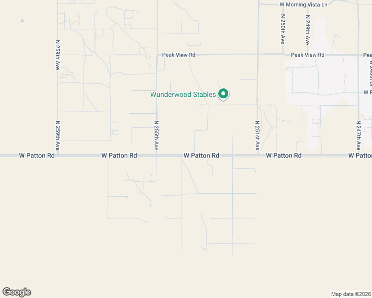 map of restaurants, bars, coffee shops, grocery stores, and more near 25346 West Patton Road in Wittmann