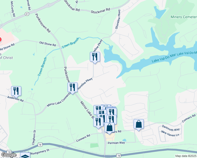 map of restaurants, bars, coffee shops, grocery stores, and more near 9979 Bridgewater Pointe in Villa Rica