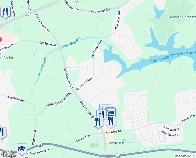 map of restaurants, bars, coffee shops, grocery stores, and more near 9979 Bridgewater Pointe in Villa Rica