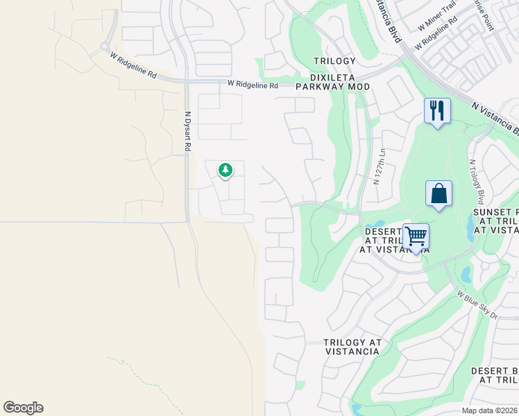 map of restaurants, bars, coffee shops, grocery stores, and more near 13087 West Desert Vista Trail in Peoria