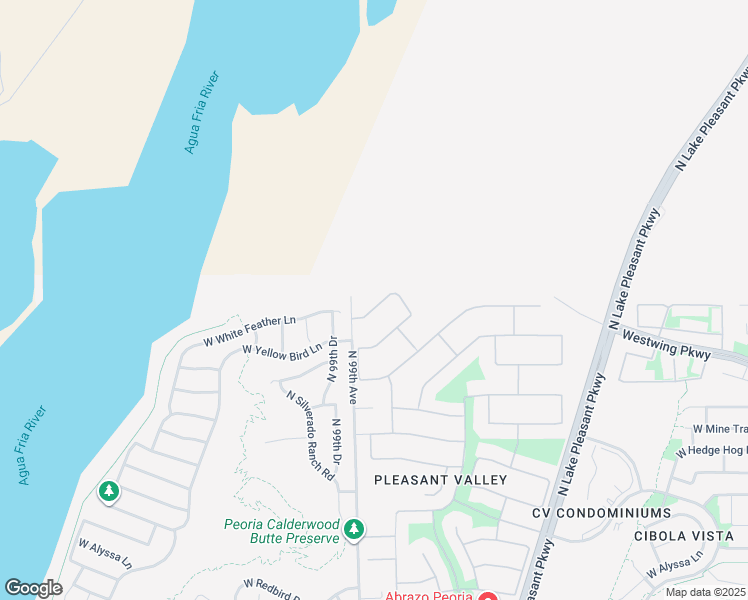 map of restaurants, bars, coffee shops, grocery stores, and more near 9830 West White Feather Lane in Peoria