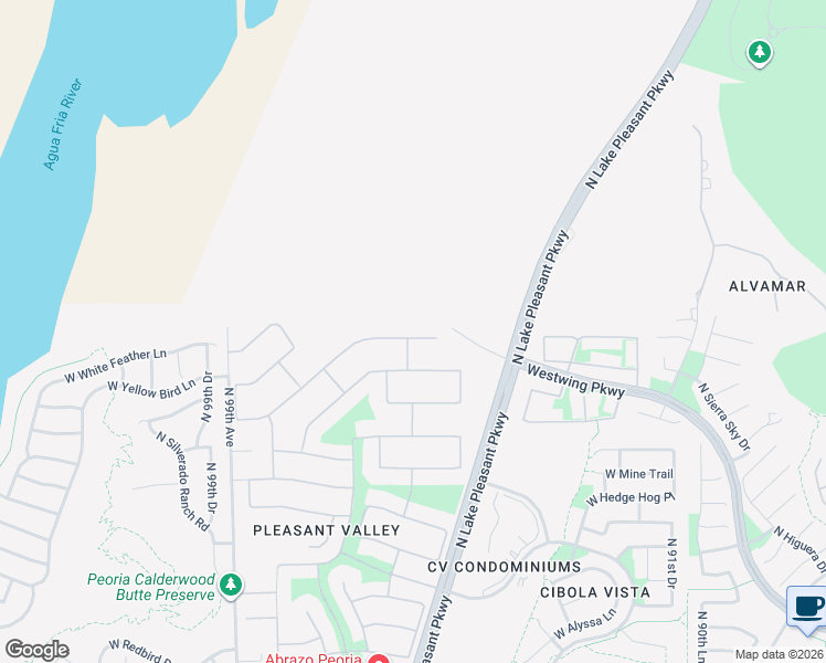 map of restaurants, bars, coffee shops, grocery stores, and more near 9560 West Keyser Drive in Peoria